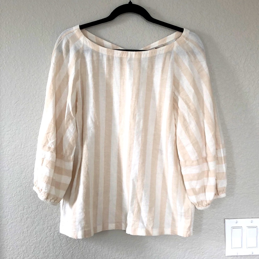 Loft linen short, balloon sleeves